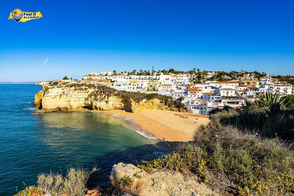 traditional Algarve coastal town with beach and white houses Portugal lifestyle
