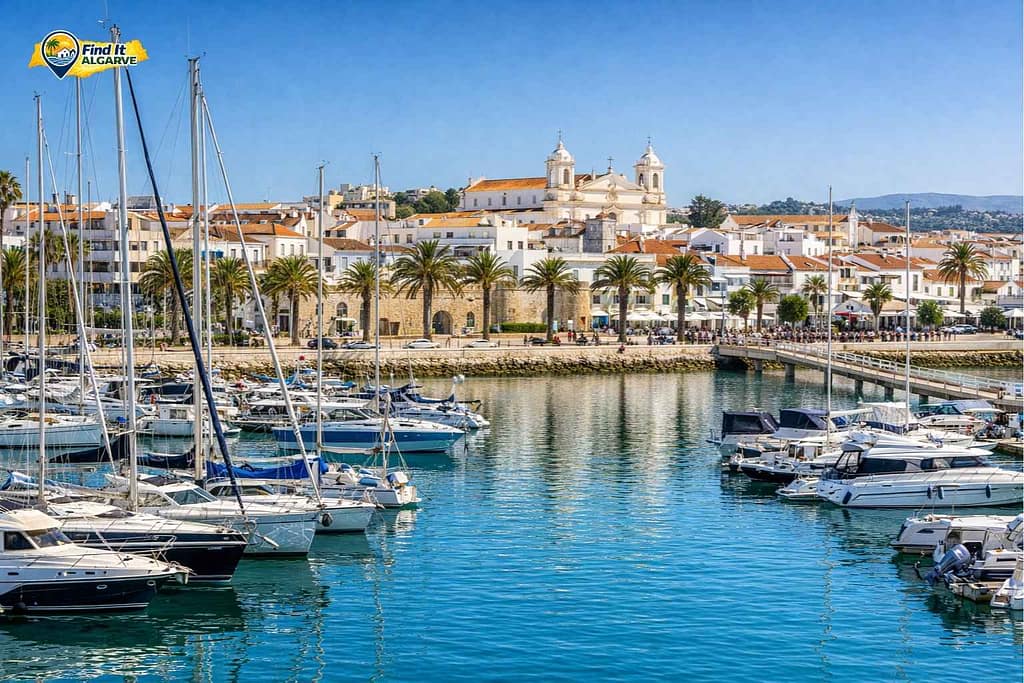 Lagos marina and historic town in the western Algarve Portugal